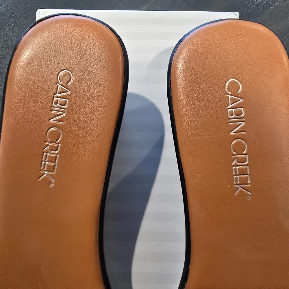 Cabin Creek Paloma Orange Wedge Slides Size 8.5